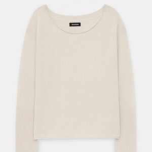 Lightweight Cashmere Boatneck Sweater White M